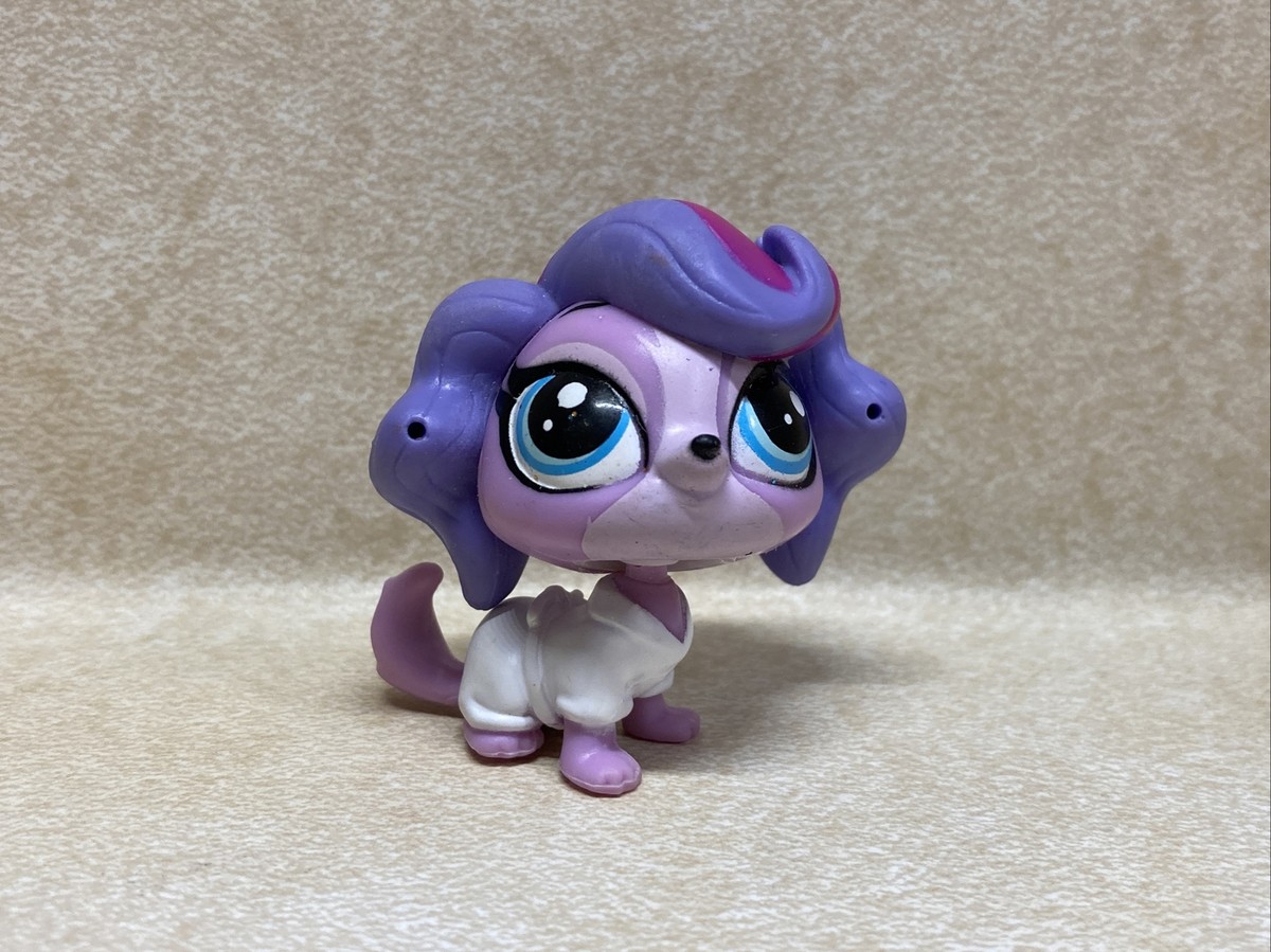 Littlest Pet Shop LPS #3708 Zoe Trent Maltese Dog Purple Blue Eyes