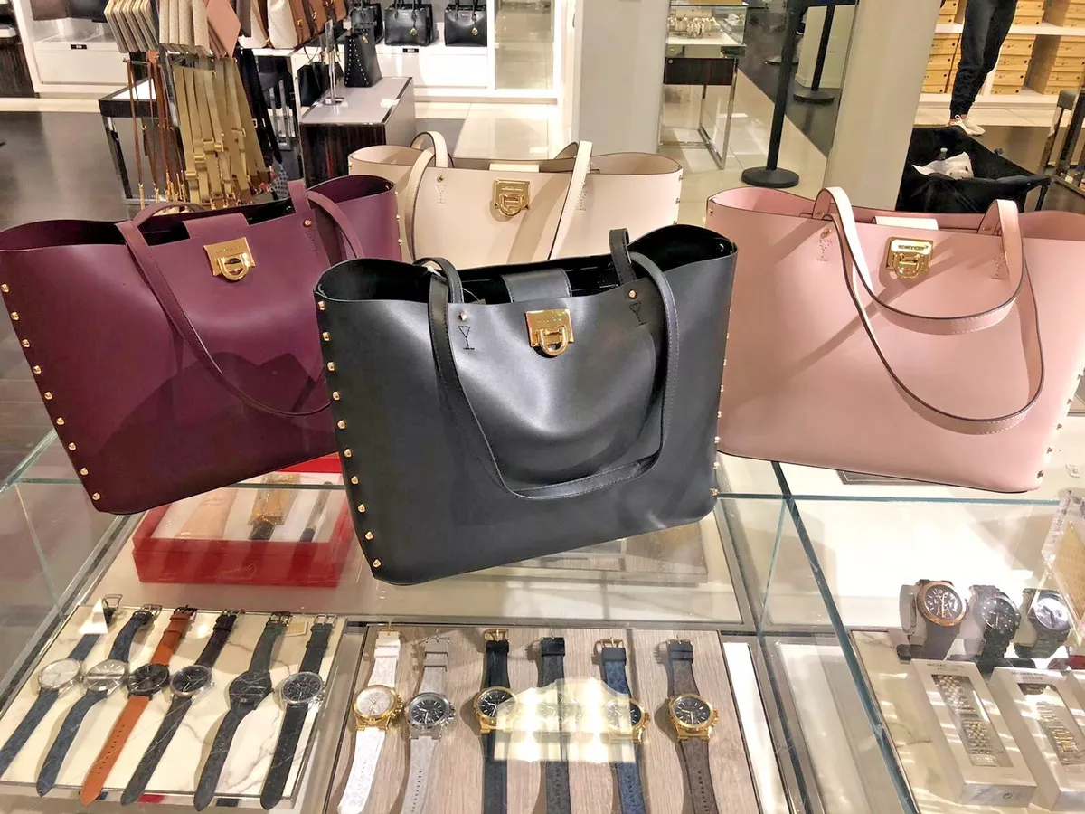 Michael Kors Bags | Michael Kors Manhattan Large Tote Bordeaux Color | Color: Gold/Purple | Size: Large | Best9boutique's Closet