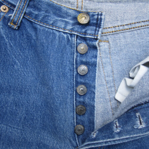 Vintage Levis 501 Jeans Women 14 Blue Faded Stone Wash Denim Made In USA - Picture 2 of 16