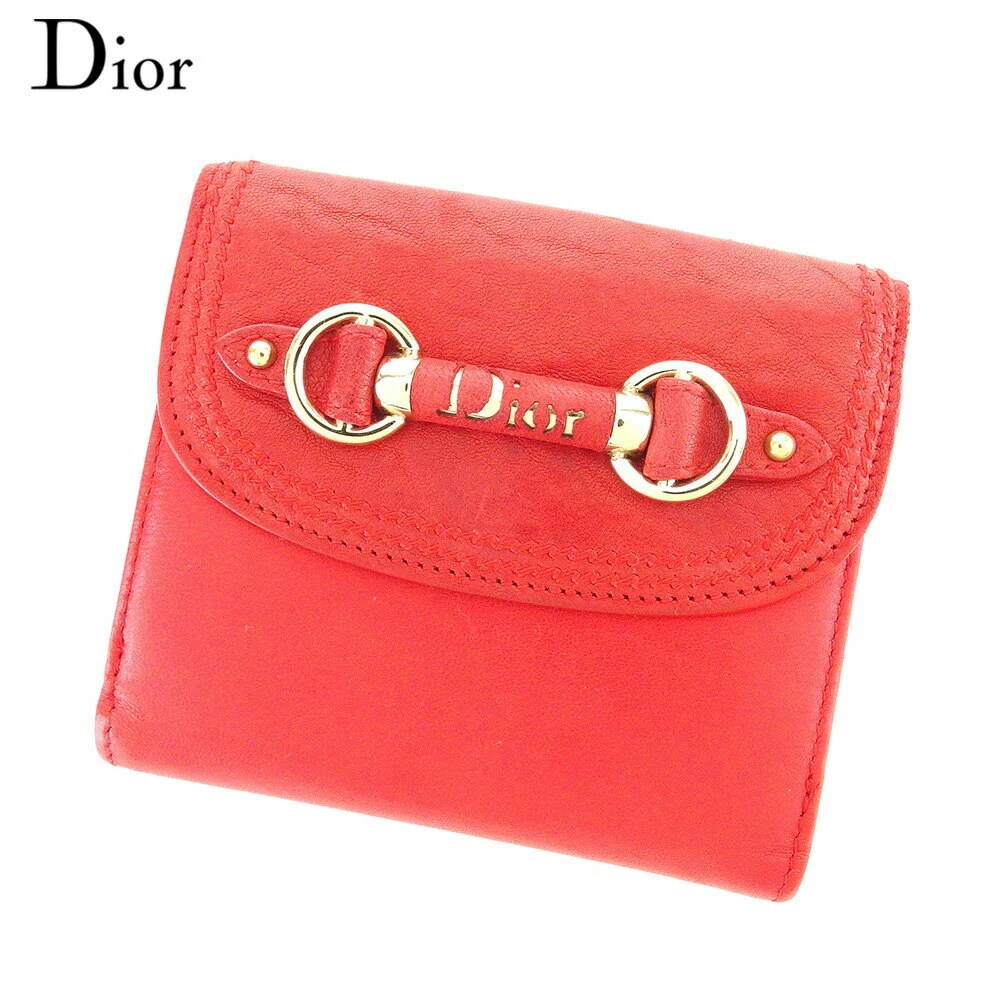 Portefeuille Dior W Crochet Portefeuille Bifold Cuir Rouge Dior Crochet Portefeuille Unisexe Accessoires