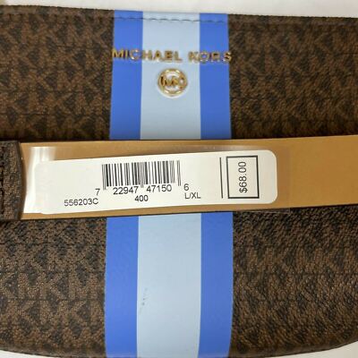 Brand New Women’s Michael Kors Brown Belt Purse (L/XL) NEW Michael Kors Logo Tan Adjustable Waist Belt Bag Fanny  main image 3