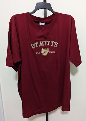 SGS Brand Burgundy St Kitts West Indies Plus T-Shirt Tee Size 3XL