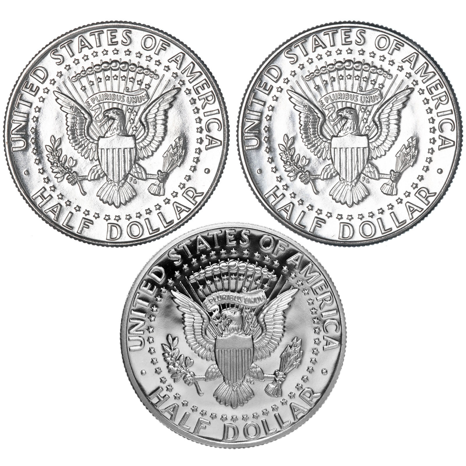 1989 P D S Kennedy Half Dollar Year Set Proof BU US 3 Coin Lot EBay