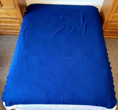 Blue Wool Twin Size Camp Blanket 63"x82"