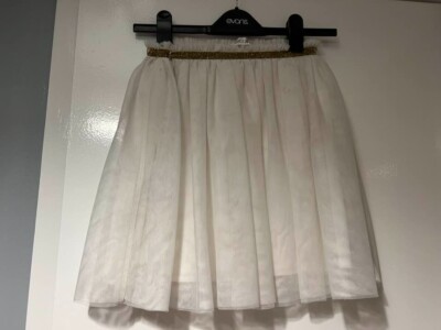 MÄDCHEN 10-12 JAHRE H&M NETZROCK CREME POLYESTER
