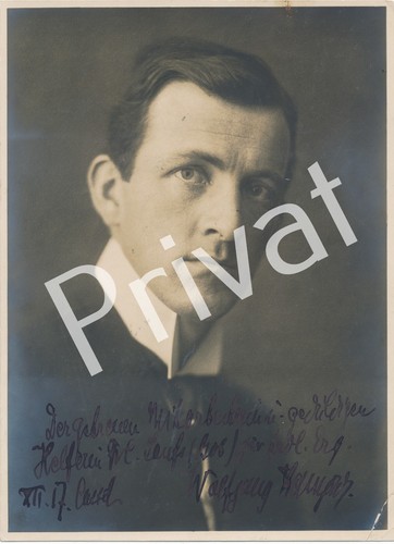Autogramm XL Opernsänger Wolfgang ? Bayreuth Widmung und Signatur um 1920 M1.42