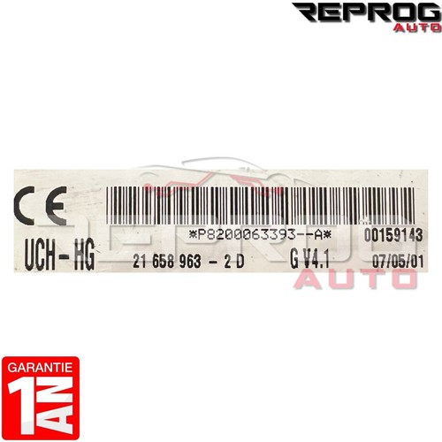 UCH HG VIERGE RENAULT CLIO 2 P8200063393A V4.1 SAGEM 21658963-2D UCH-HG - Picture 2 of 6