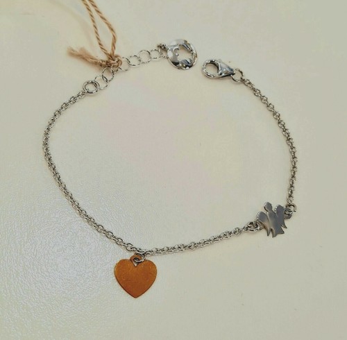 Roberto Giannotti Bracciale baby Angelo e Cuore in Oro Bianco e Rosa SCONTO 25% - Foto 3 di 6