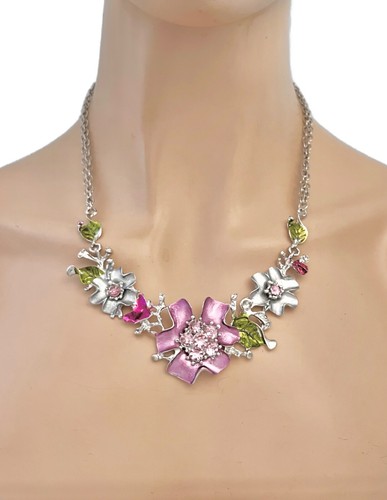 Elegant Pastel Colors Lavender Multicolor Casual Chic Floral Floret Necklace Set - Picture 2 of 3