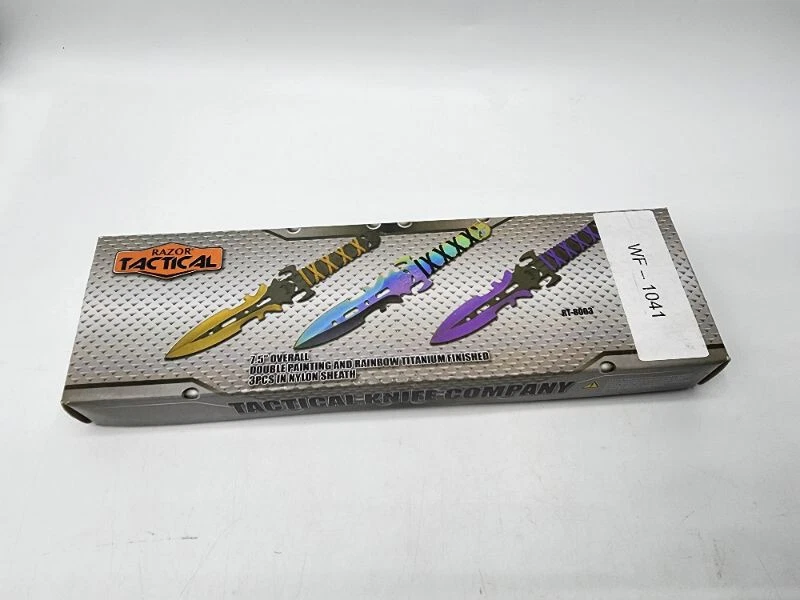 Conjunto de facas de arremesso 3 peças 7,5" Green Demon Ninja combate tático wf 1041 - Imagem 4 de 4