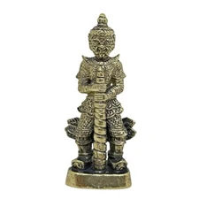 Temple Guardian Giant Dharma Protector Destory Evils Amulet Mini Brass Statue