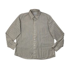 Vintage Oscar De La Renta Shirt Mens 16.5 Striped Button Up Long Sleeve Dress