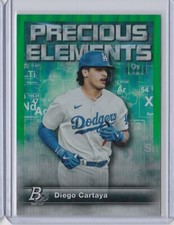 2023 Bowman Platinum DIEGO CARTAYA Dodgers Precious Moments GREEN FOIL #'d /99