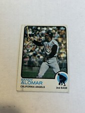 1973 TOPPS SANDY ALOMAR SR #123 SIGNED AUTO CALIFORNIA ANGELS