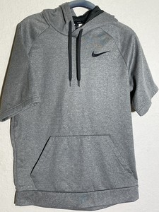 Nike Para Hombre de Manga Corta Con Capucha Jersey Sudadera Gris Bolsa De  Canguro Talle Med | eBay