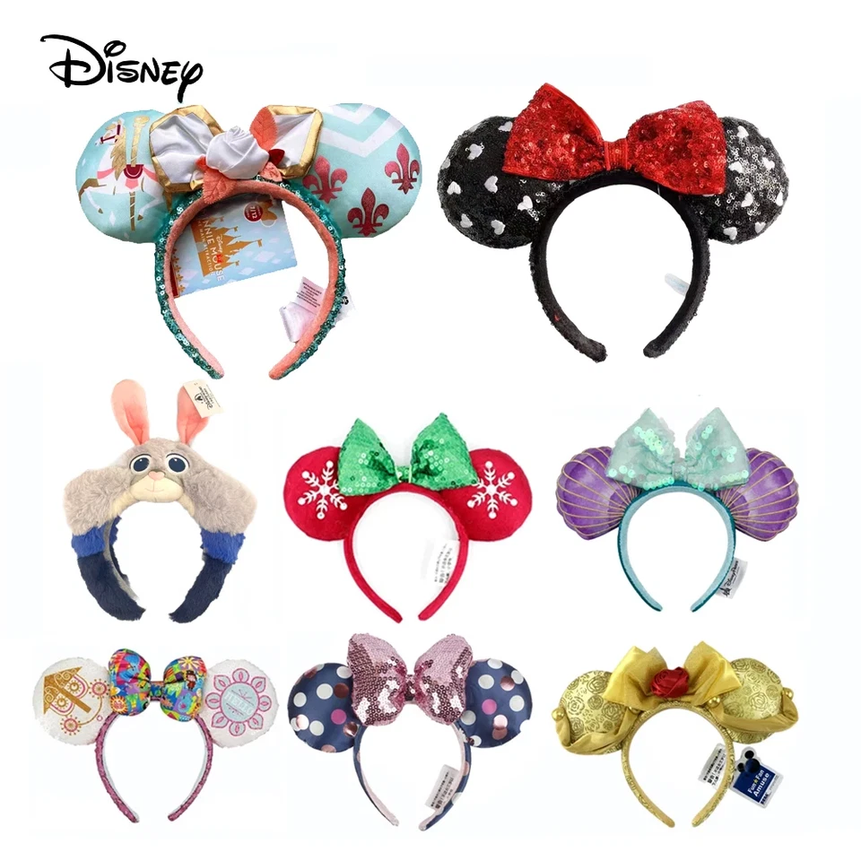 US stock Disney. Park Mickey Minnie Mouse Ears Headband new Sequined Disneyland - Image 2 of 4