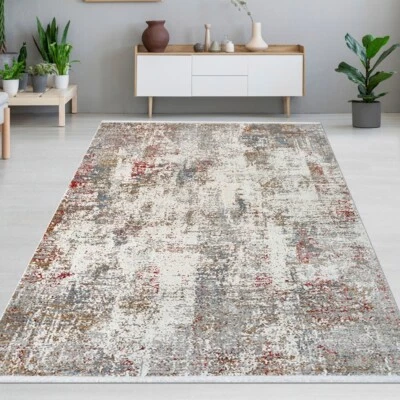 Tapis contemporain salon motif unique style abstrait multicolore - Photo 1/4