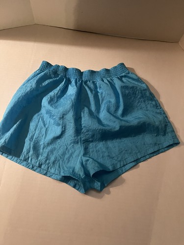 Vtg 1990s/80s Hanes Shorts Women's Shiny blue Torquise Sz S Athletic size Small - 第 1/4 張圖片