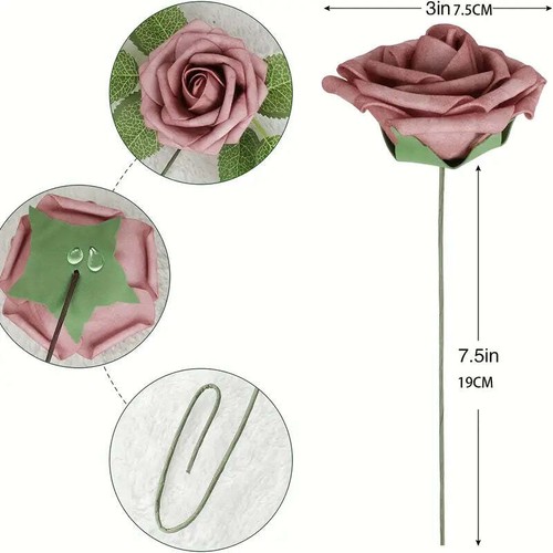 NNETM 25pcs Real Touch Cinnamon Combination Artificial Rose Flower Arrangement - - Bild 3 von 7