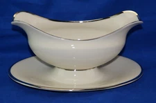 Lenox Montclair Gravy Boat or Sauce Bowl w/ Underplate, 8 5/8"  (Box #7)