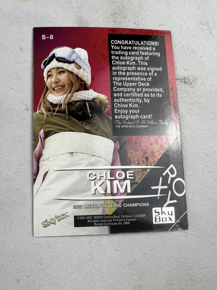 Chloe Kim IP Signed Skybox Card Autographed Snowboarding - Image 3 of 4