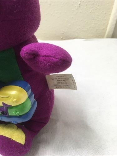 Fisher Price Barney 2001 Singing Plush WORKING Purple Green Yellow Nursery 9”#47 - Picture 5 of 7