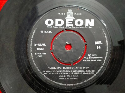 Maurice Concessio Henrika Gomes Mina Kva English Pop Rare Single 7'' India VG+