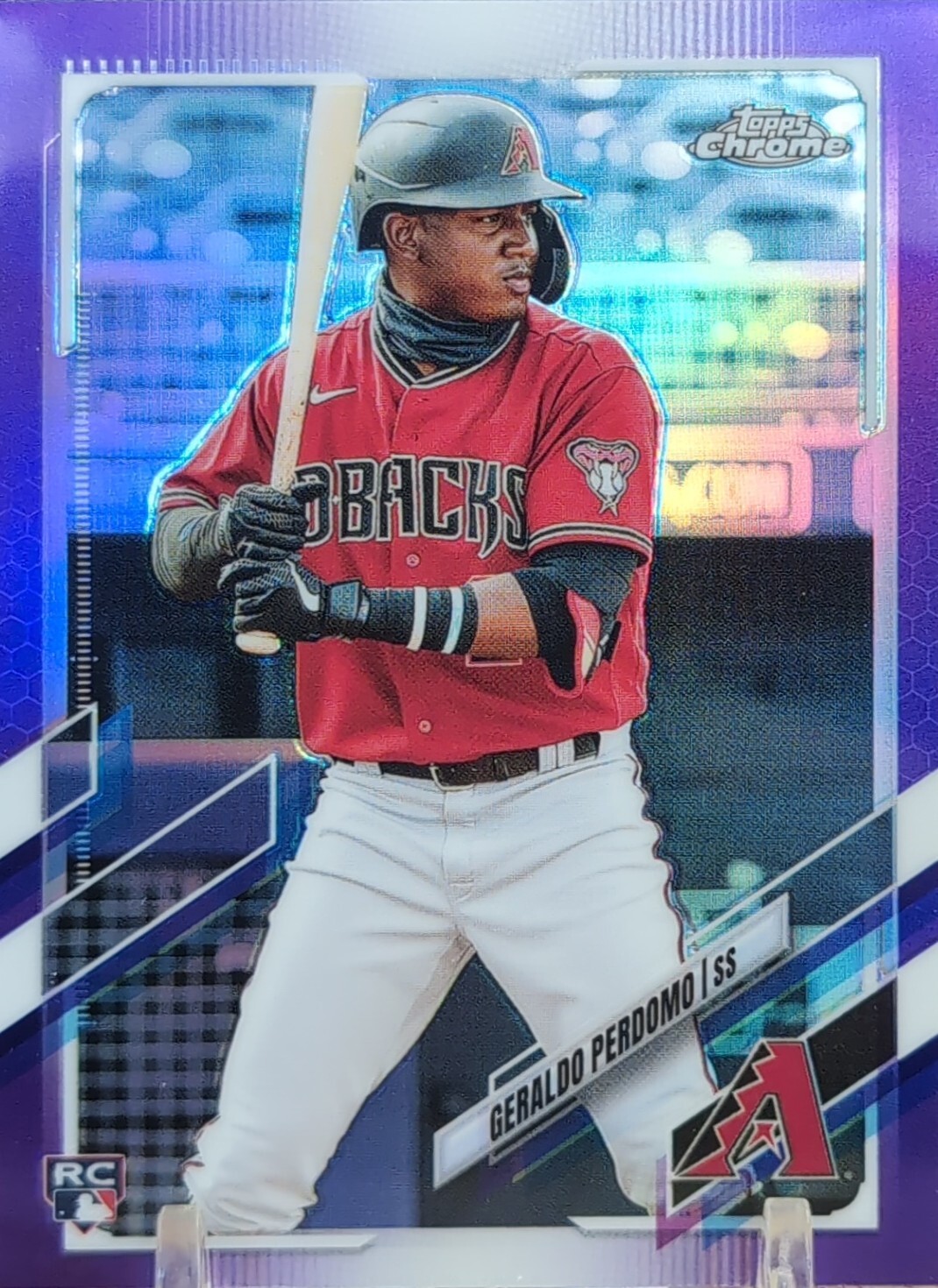 2021 Topps Chrome Update #USC66 Geraldo Perdomo Purple Refractor Rookie