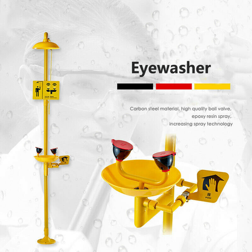 NEW Emergency Eye Wash Station with Shower System Combination Eyewash Station - Afbeelding 1 van 10