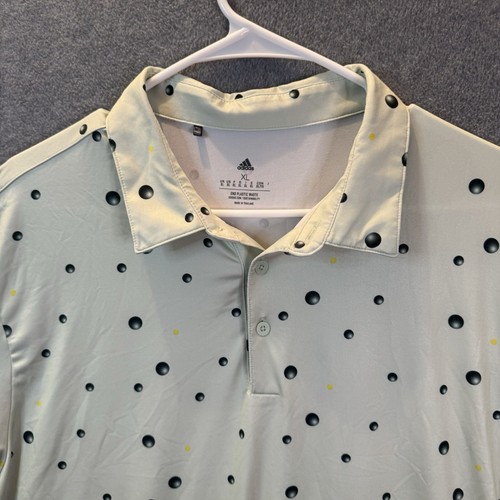 Adidas Golf Polo Mens XL Golf Ball Print Performance Stretch Golfing Shirt - Picture 7 of 12