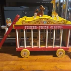 19 piece Vintage 1960s Fisher Price Circus Wooden pull toy set! Rare!