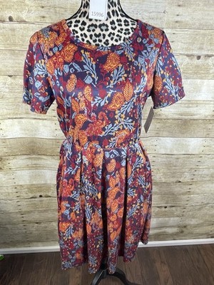 NWT LuLaRoe Women's Size 2XL Amelia Dress, Pocket Dress, Zipper, BRAND NEW