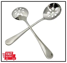 2-Pack Soup Slotted Serving Spoon 7.7-inch Stainless Steel Colander Spoon for...