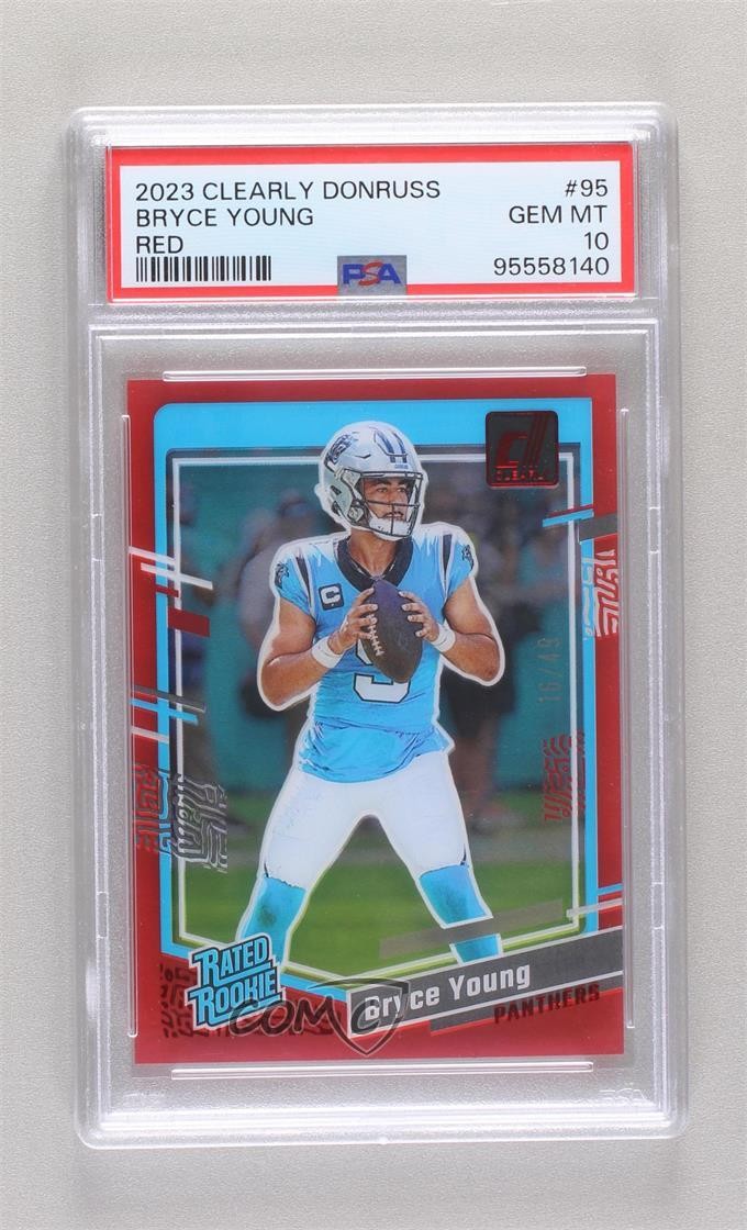 2023 Clearly Donruss Rated Red /49 Bryce Young #95 PSA 10 GEM MT Rookie RC 1hs7