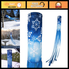 Winter Snowflake Windsock  60 Inch Durable Outdoor Holiday Decor  Yard  Garde