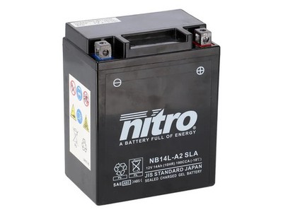 Nitro NB14L-A2 SLA GEL AGM Batterie 12V 14AH - Einbaufertig (YB14L-A2 FB14L-A...