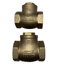 EZ-FLO 2 in & 1 1/2 in Brass Swing Check Valves Threaded Lead Free! Lot Of 2!