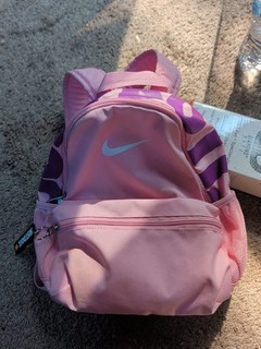 Nike Brasilia JDI Pink White Purple Lettering Mini Backpack Some spots