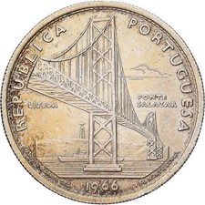 Portugal, 20 Escudos, 1966, Lisbon, Silber, S+, KM:592