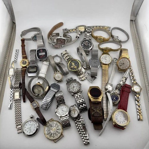 Vintage Men’s & Ladies Estate Junk Watch Lot Quartz Watches - SOLD AS IS