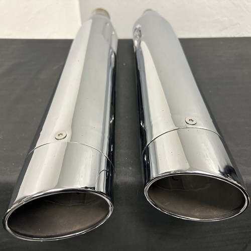 Harley Screamin Eagle Chrome Slip Mufflers w Chrome Tips 64900438 64900444 *NICE - Picture 13 of 23