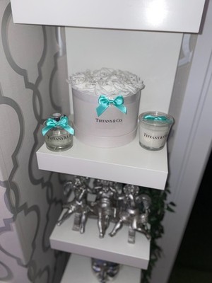 Großes türkisfarbenes und weißes Blumenkasten-Set