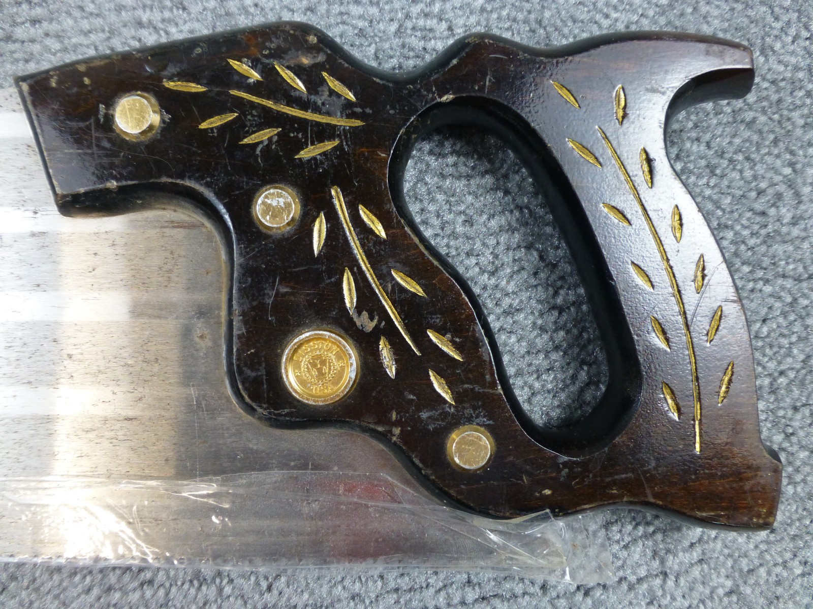 1955 Disston Select D-95 10 Point Crosscut Handsaw 26" Dark Brown NICE