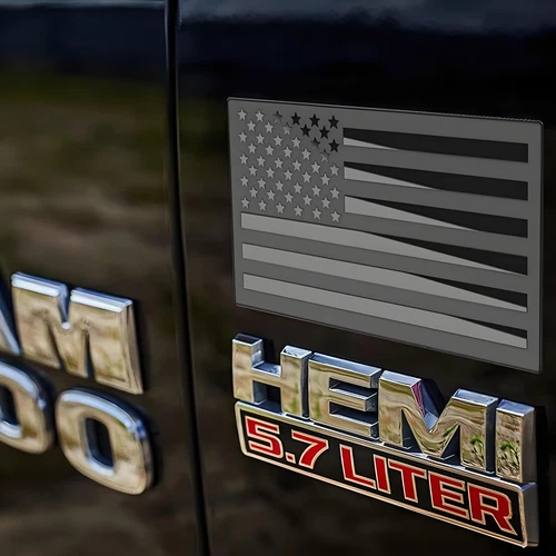 Metal American Flag Emblem Decal，Black American Flag Decal,for Car, Truck or ...