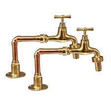 Traditional Brass and Copper Basin Taps, Copper Bathroom or Kitchen Taps