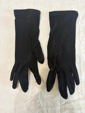 A Pair of Women's Black Textured Knit Gloves