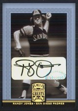 2005 Donruss Greats Randy Jones Signature auto Gold Holofoil Padres 1976 NL CY