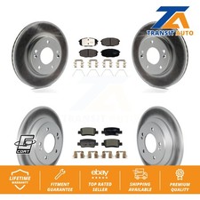 Front Rear Coated Disc Brake Rotors And Ceramic Pads Kit For Kia Seltos