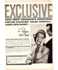 1952 Houbigant Chantilly Liquid Skin Sachet Perfume Vintage Print Ad Wall Art