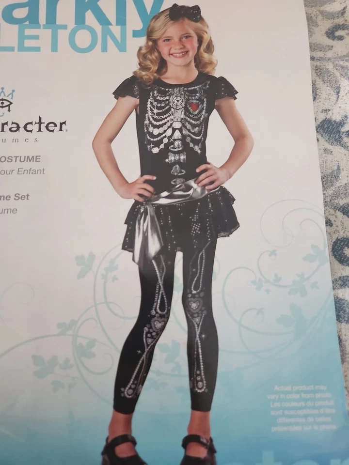 Искрящийся скелет костюм для Хэллоуина для девочек размер 12 от персонажа - Изображение 2 из 4